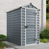 4' x 6' Palram Canopia Grey Skylight Apex Plastic Shed (1.21m x 1.77m)