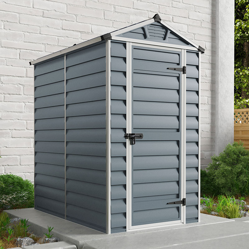 4' x 6' Palram Canopia Grey Skylight Apex Plastic Shed (1.21m x 1.77m)