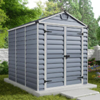 6' x 8' Palram Canopia Grey Skylight Apex Plastic Shed (1.85m x 2.29m)