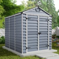 6' x 8' Palram Canopia Grey Skylight Apex Plastic Shed (1.85m x 2.29m)