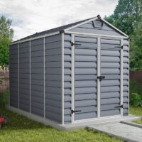 6' x 10' Palram Canopia Grey Skylight Apex Plastic Shed (1.85m x 3.04m)