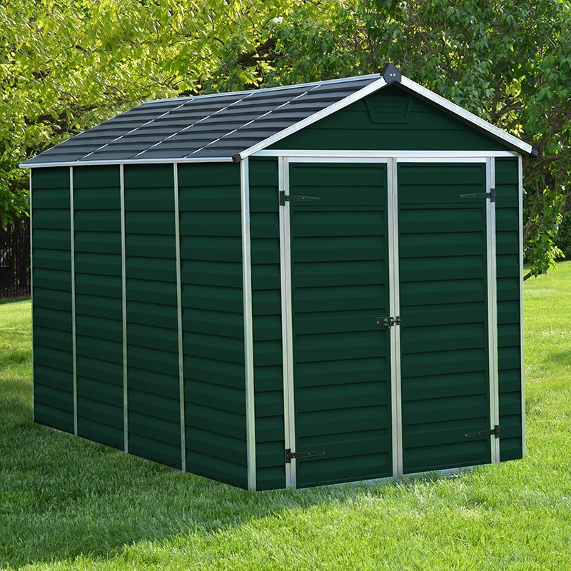 6' x 10' Palram Canopia Green Skylight Apex Plastic Shed (1.85m x 3.04m)