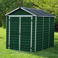 6' x 8' Palram Canopia Dark Green Skylight Apex Plastic Shed (1.85m x 2.29m)