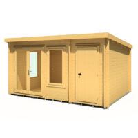 Shire Elm 4.2m x 3m Log Cabin with Side Shed (19mm)