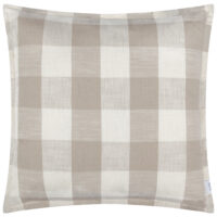 Yard Chesil Check 100% Cotton Outdoor Cushion Cover - Natural - Size 50 cm x 50 cm