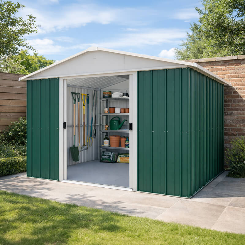 10' x 8' Yardmaster Green Metal Shed (3.03m x 2.37m)