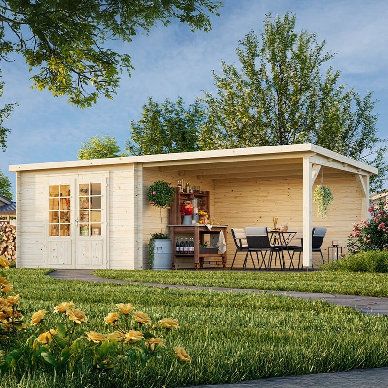 Palmako Ella 6.6m x 3.2m Log Cabin Summerhouse (28mm)