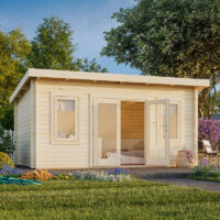 Palmako Lisa 4.7m x 3.7m Log Cabin Garden Room (44mm)