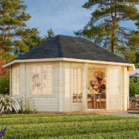 Palmako Hanna 4.2m x 5.7m Corner Log Cabin Summerhouse (44mm)
