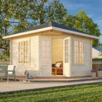 Palmako Melanie 3.5m x 3.5m Corner Log Cabin Summerhouse (44mm)