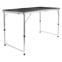 Height Adjustable Aluminium Folding Picnic Table - Black