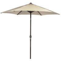 Bracken Outdoor 2.7m Crank and Tilt Graphite 34mm Pole Round Garden Parasol - Cream