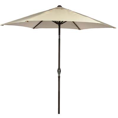 Bracken Outdoors 2.2m Crank and Tilt Graphite 34mm Pole Round Garden Parasol - Cream