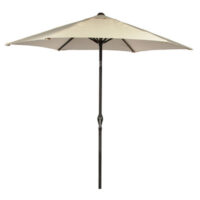 Bracken Outdoors Ecru 3m Crank and Tilt Round Garden Parasol - Graphite Pole