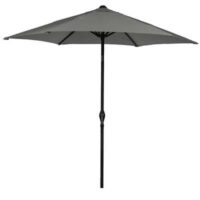 Bracken Outdoors Grey 3m Crank and Tilt Round Garden Parasol - Graphite Pole