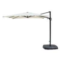Kettler Taupe 2.5m Square Free Arm Cantilever Parasol with Base