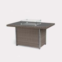 Kettler Palma Mini Fire Pit Table With Aluminium Slat Top (Rattan)
