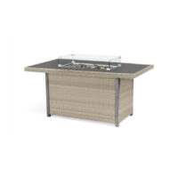 Kettler Palma Oyster Wicker Fire Pit Table with Aluminium Slat Top
