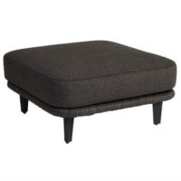 Alexander Rose Cordial Luxe Outdoor Dark Grey Ottoman with Cushion, Grafito