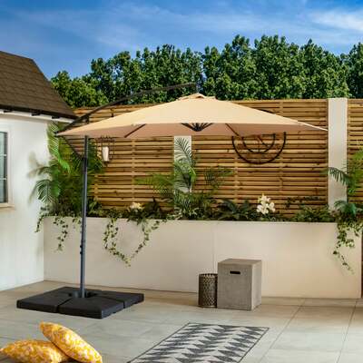 Bracken Outdoors Siena Sand 3m Round Banana Cantilever Parasol