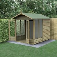 8' x 6' Forest 4Life 25yr Guarantee Double Door Apex Summer House - 5 Windows (2.42m x 1.99m)