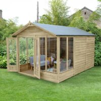 12' x 8' Forest 4Life 25yr Guarantee Double Door Apex Summer House (3.6m x 2.61m)