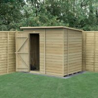 7' x 5' Forest 4Life 25yr Guarantee Overlap Pressure Treated Windowless Pent Wooden Shed (2.26m x 1.7m)