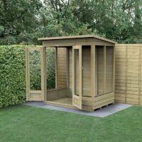 6' x 4' Forest 4Life 25yr Guarantee Double Door Pent Summer House (1.98m x 1.4m)