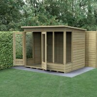 8' x 6' Forest 4Life 25yr Guarantee Double Door Pent Summer House (2.52m x 2.05m)