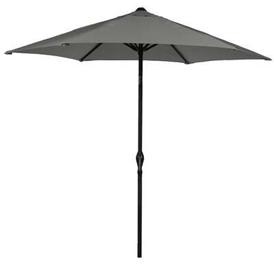 Bracken Outdoors Grey 3m Crank and Tilt Round Garden Parasol - Graphite Pole *Damaged Box*