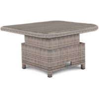 Kettler Palma Signature Grande Oyster Wicker High Low Adjustable Aluminium Wood-Effect Slat Top Table