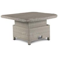 Kettler Palma Signature Grande White Wash High Low Adjustable Aluminium Wood-Effect Slat Top Table