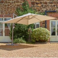 LG Outdoor Deluxe 3m Square Anthracite Cantilever Parasol