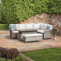 LG Monte Carlo Sand Modular Sofa Set With Height Adjustable Table and Reclining Corner