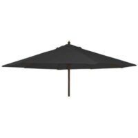 Alexander Rose 2.7m Hardwood Round Garden Parasol - Charcoal