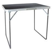 80cm x 60cm Folding Metal Camping Table - Black
