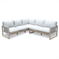 Bracken Outdoors Burford Rope Wooden Square Corner Sofa Garden Furniture Set with Coffee Table