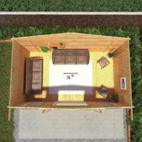 Mercia Retreat 11' 3" x 16' 10" Apex Log Cabin - Premium 44mm Cladding Loglap - Brown UPVC