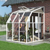 6â x 6â Palram Canopia Rion White Sun Room Wall Greenhouse (1.8m x 1.8m)