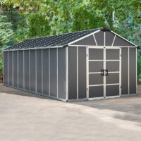 11' x 21.3' Palram Canopia Yukon Premium Dark Grey Plastic Shed with WPC Floor (3.32m x 6.43m)