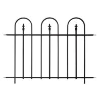 Panacea 4' x 3' Triple Arch Black Metal Fence Panel (1.23m x 0.92m)