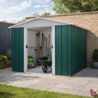 8' x 9' Yardmaster Green Metal Shed (2.42m x 2.80m)