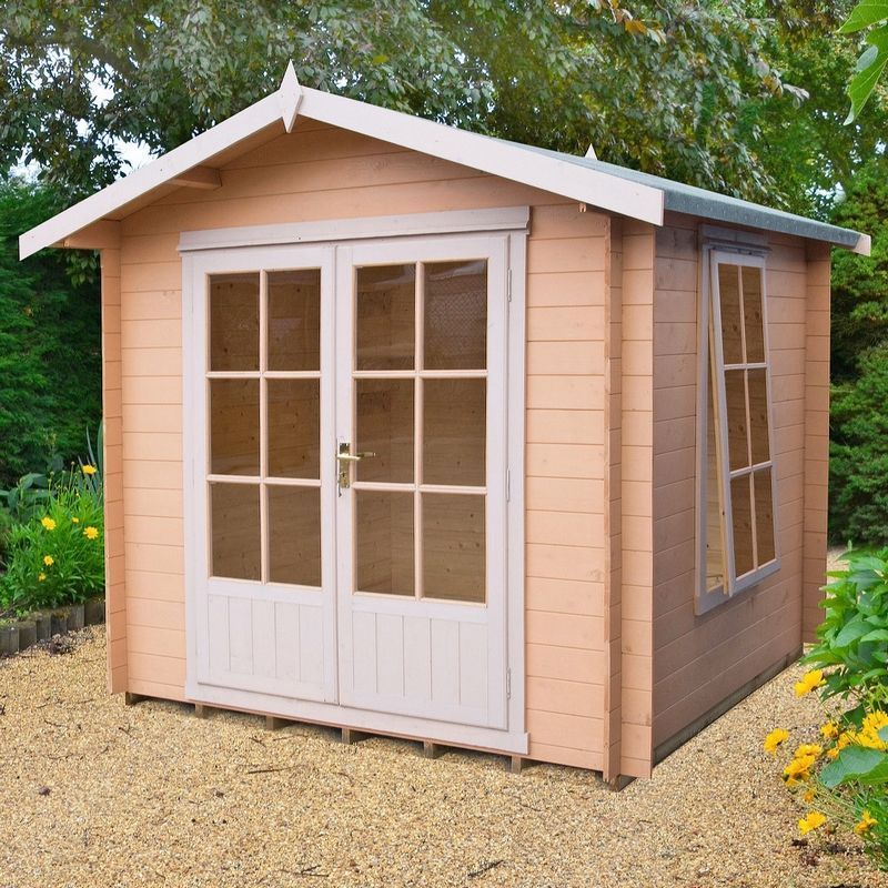 Barnsdale 7' x 7' 10" Apex Log Cabin - Premium 19mm Cladding Log Clad