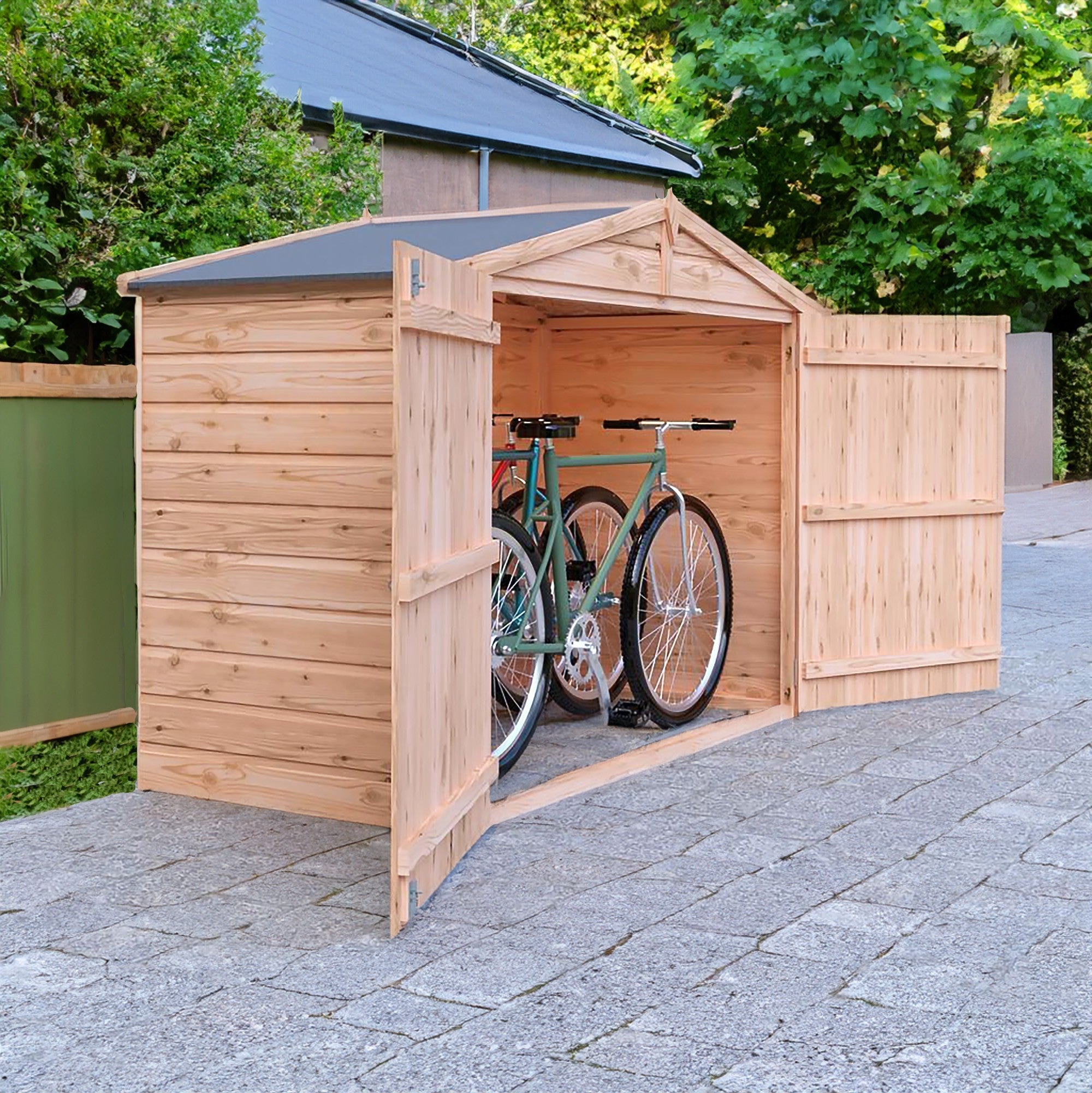 Wentworth 2' 8" x 6' Apex Bike Store - Premium Dip Treated Shiplap