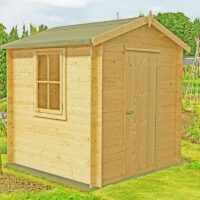 Danbury 8' x 8' 9" Apex Log Cabin - Premium 19mm Cladding Log Clad
