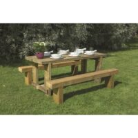 Refectory Table and Sleeper Benches Set 1.8m