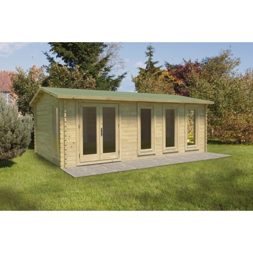 Forest Garden 6 x 4m Blakedown Log Cabin and Felt Shingles
