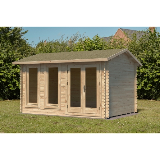 Forest Garden 4 x 3m Chiltern Cabin Single Glaze and Shingles Home Delivered