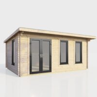 18 x 10 Power Pent Log Cabin Left Doors
