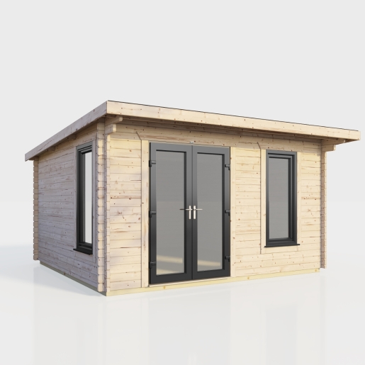14 x 10 Power Pent Log Cabin Left Doors